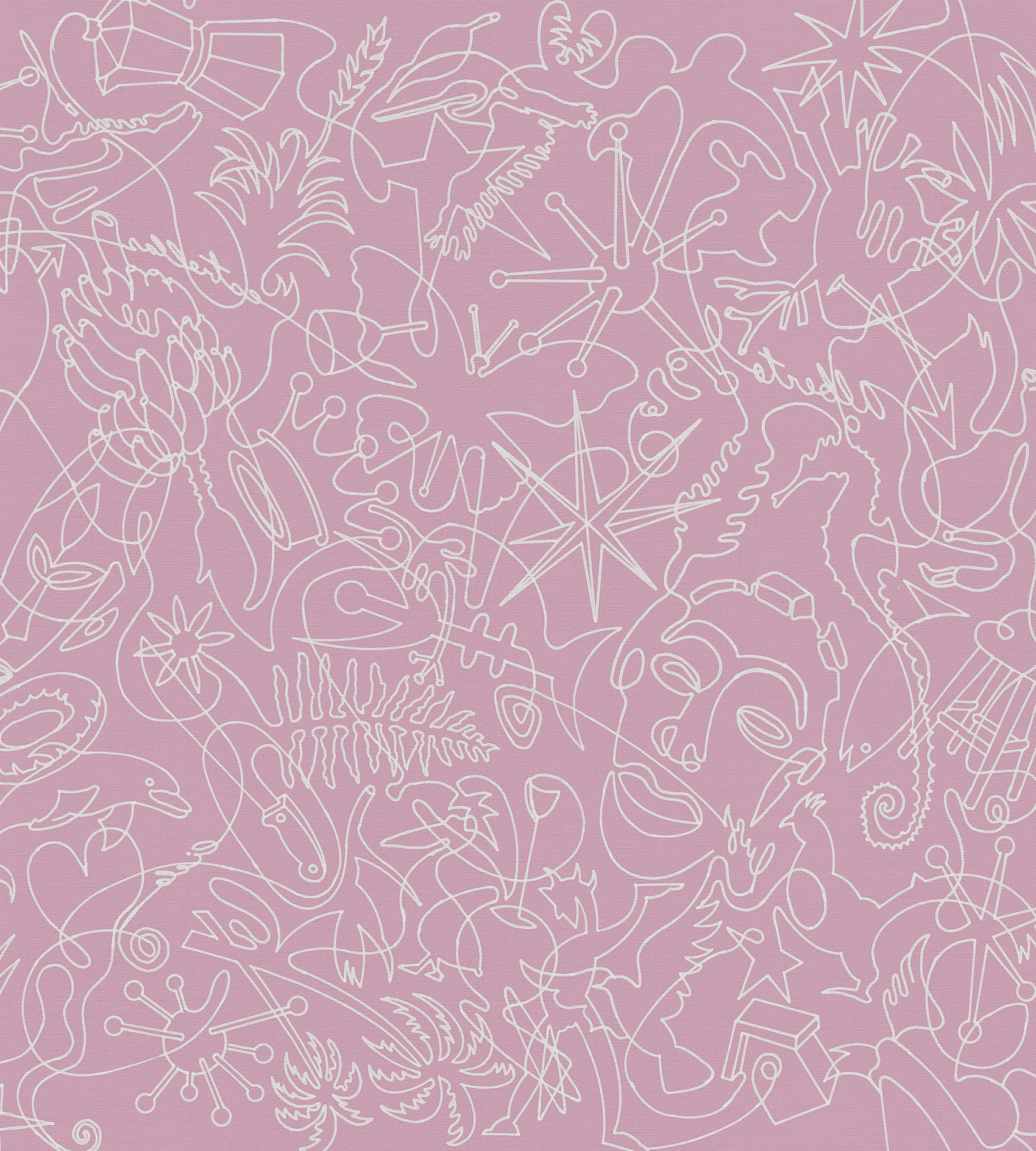 Rose Murals One-Line A Wallpaper