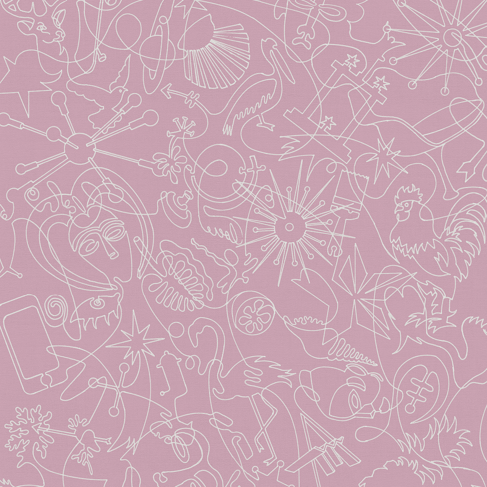 Rose Murals One-Line B Wallpaper