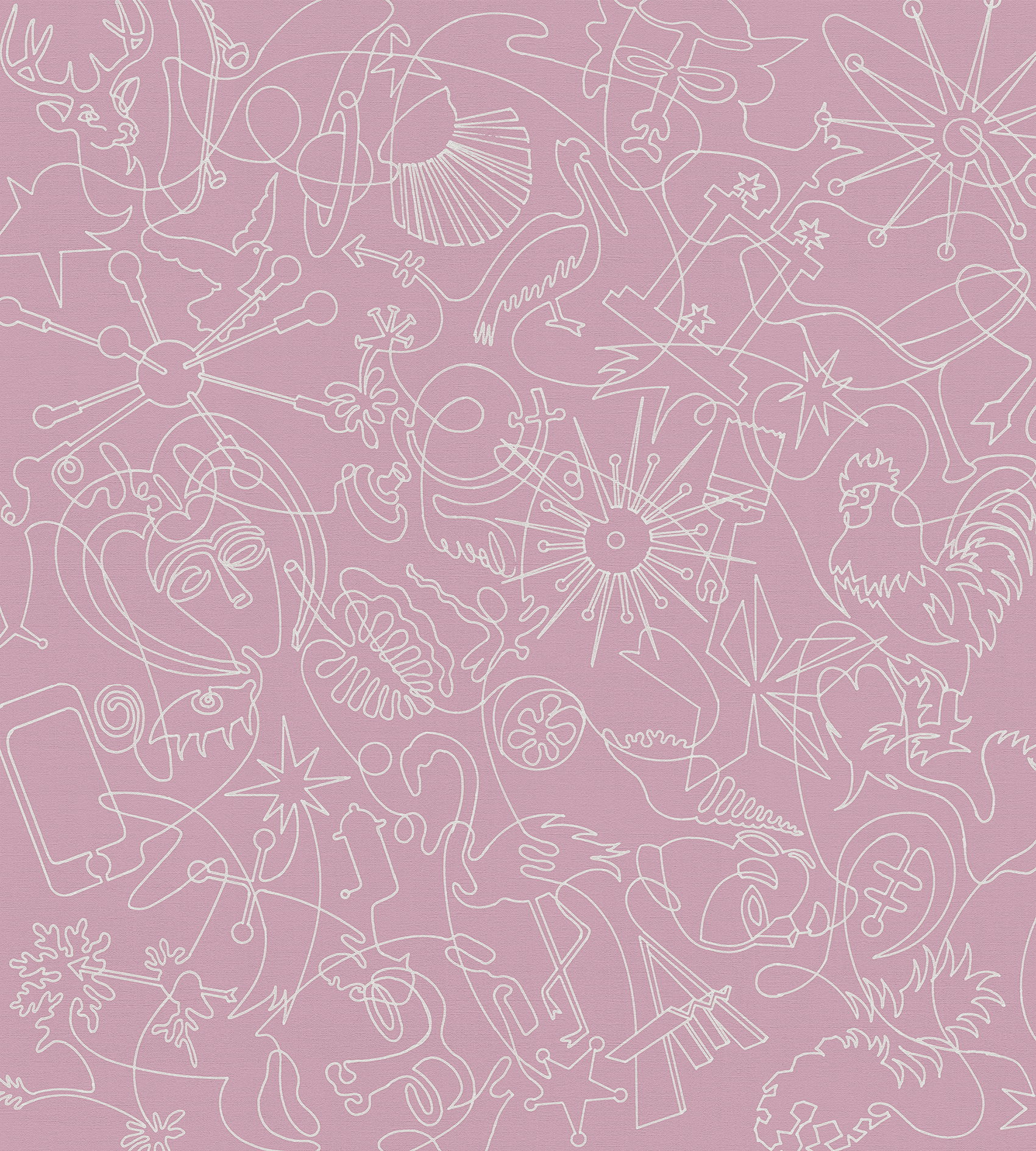 Rose Murals One-Line B Wallpaper