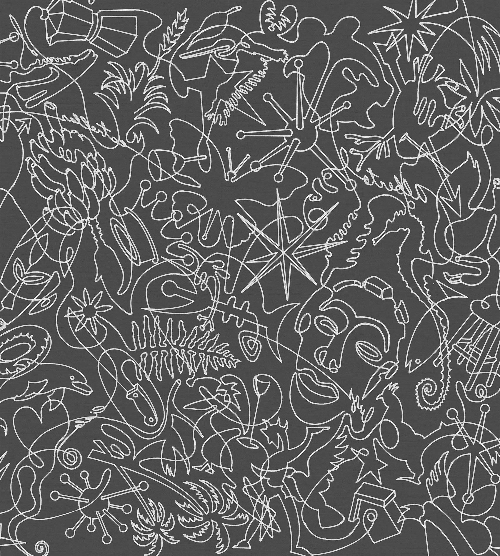 Black & White Murals One-Line A Wallpaper