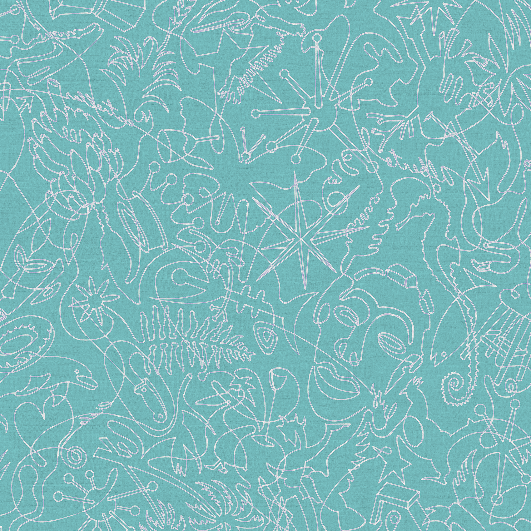 Seafoam Murals One-Line A Wallpaper