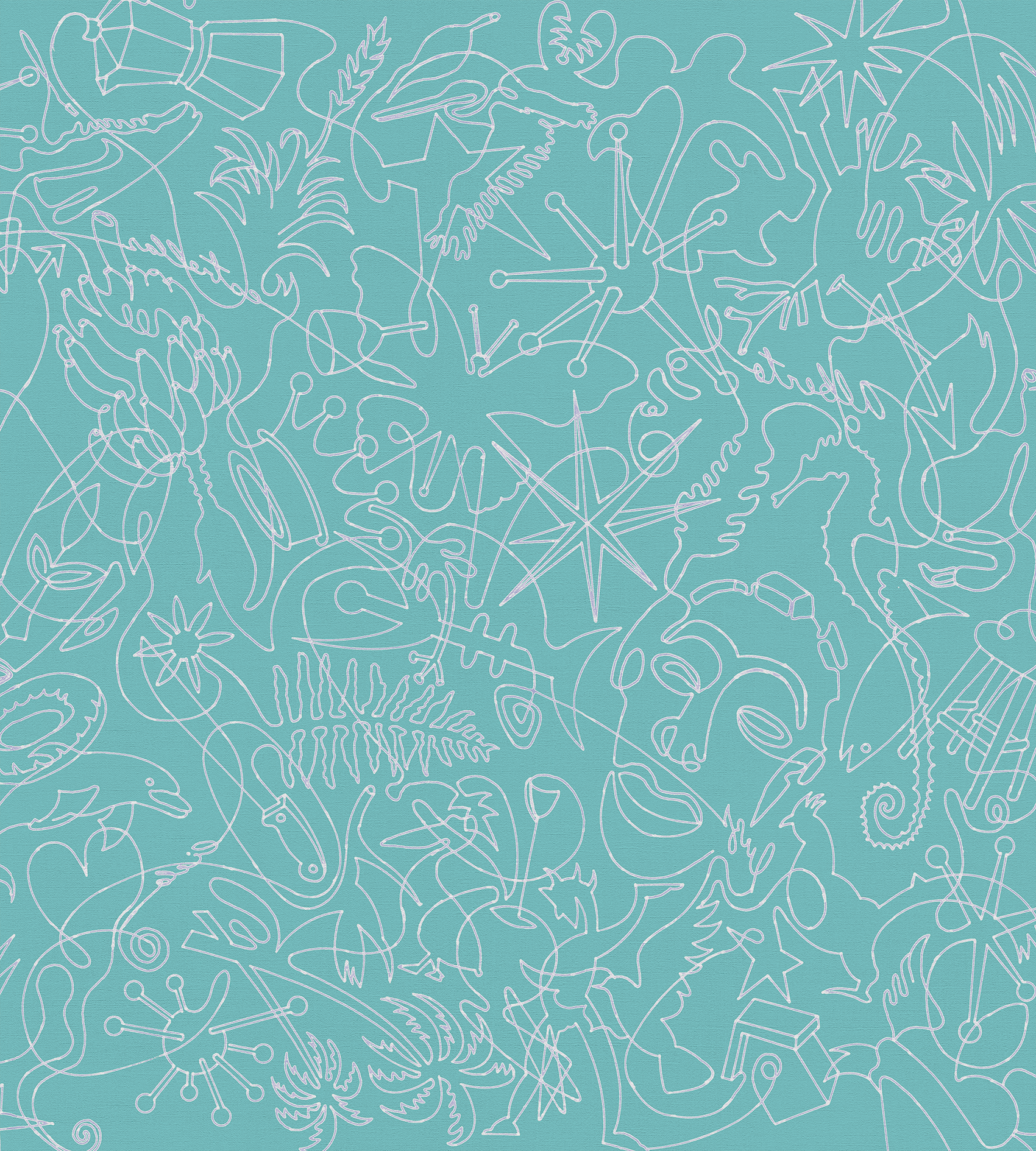 Seafoam Murals One-Line A Wallpaper