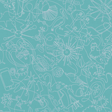 Seafoam Murals One-Line B Wallpaper