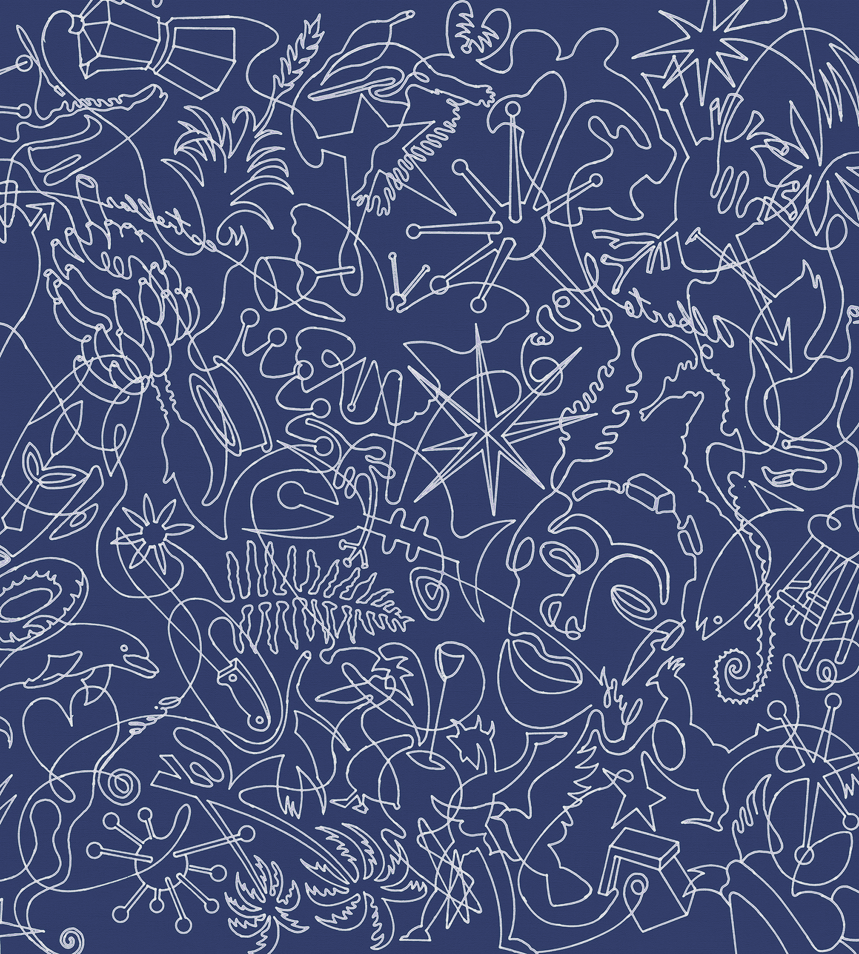 Azul Marino Murals One-Line A Wallpaper