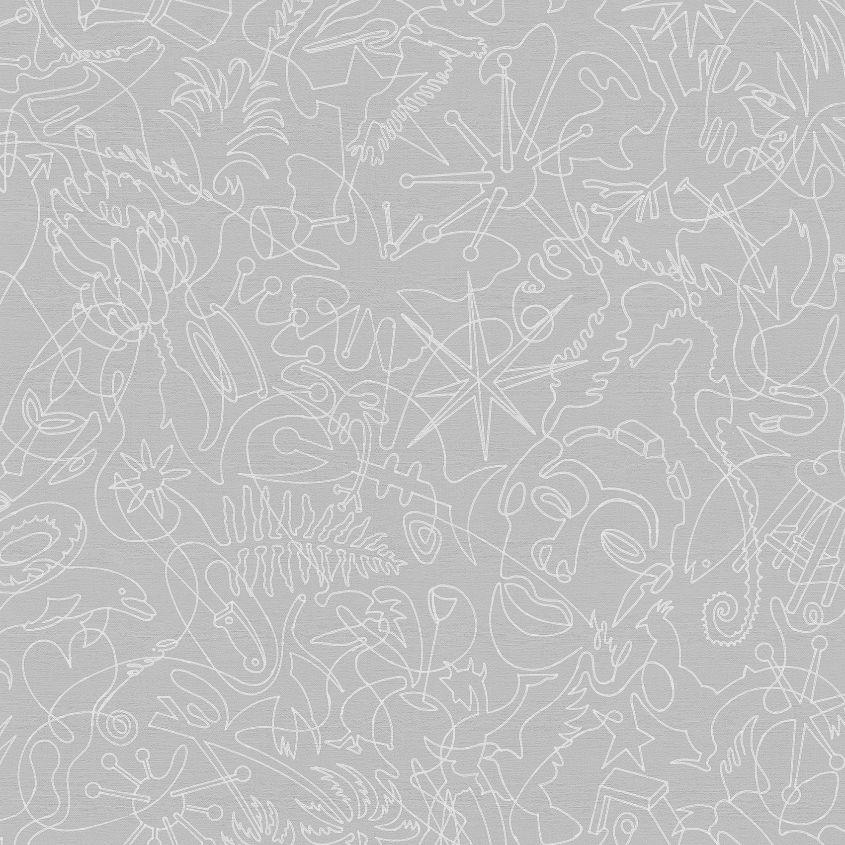 Silver Murals One-Line A Wallpaper