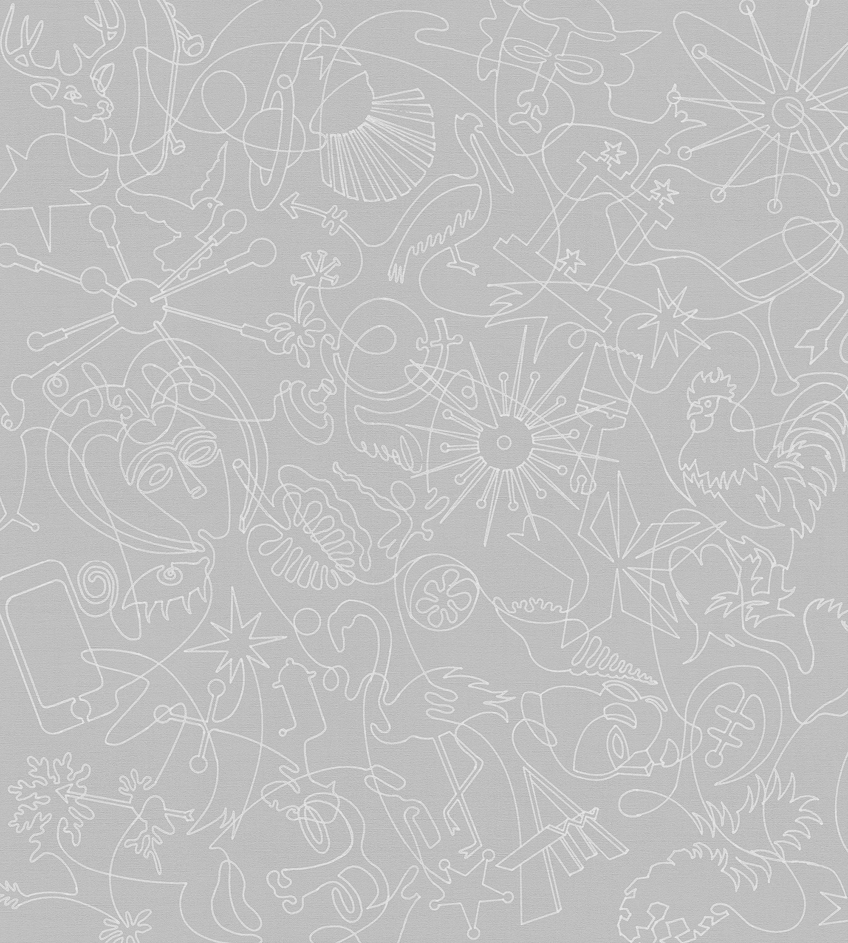 Silver Murals One-Line B Wallpaper