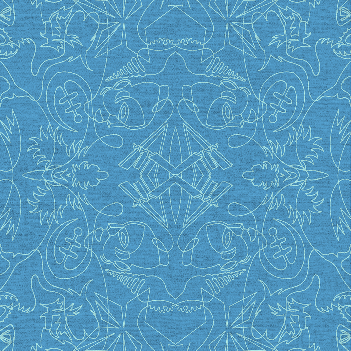 Aqua One-Line A Wallpaper