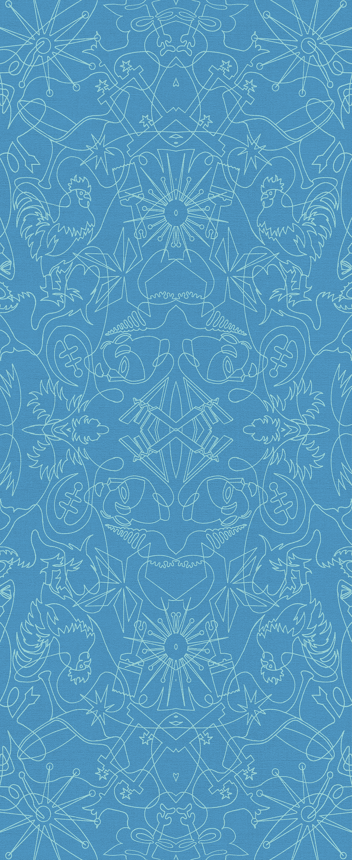 Aqua One-Line A Wallpaper