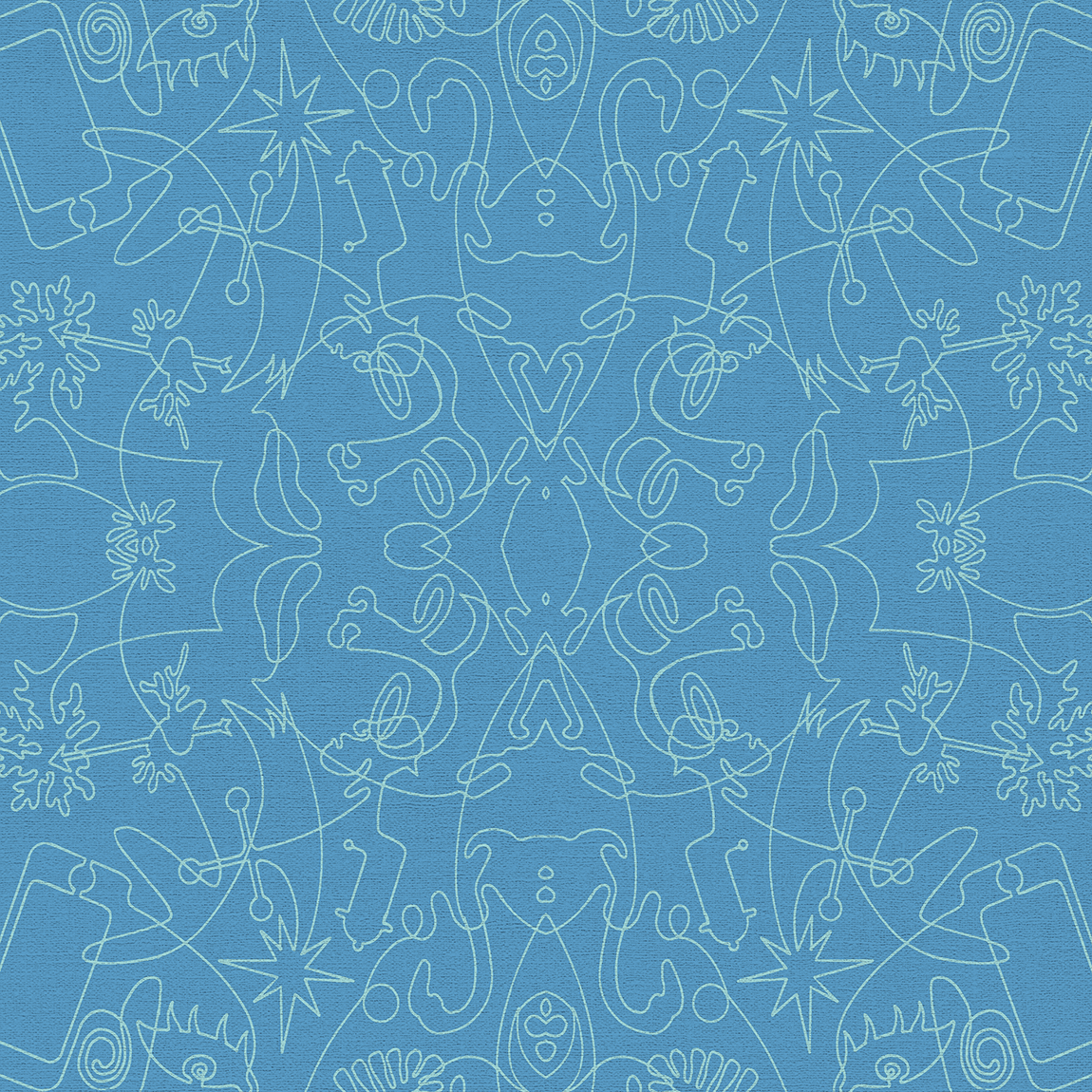 Aqua One-Line B Wallpaper