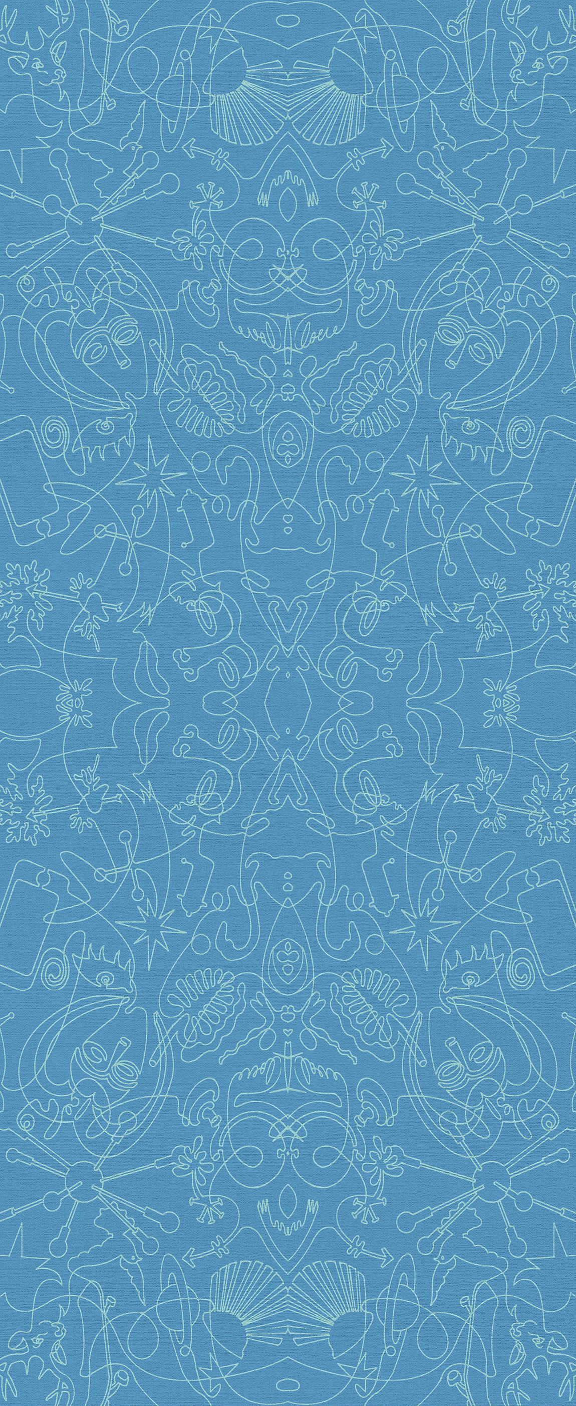 Aqua One-Line B Wallpaper