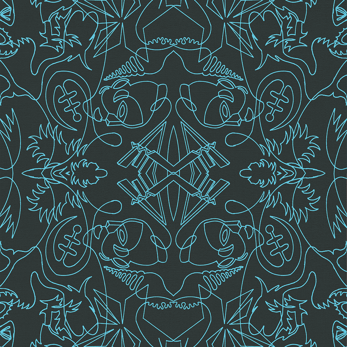 Black and Aqua One-Line A Wallpaper