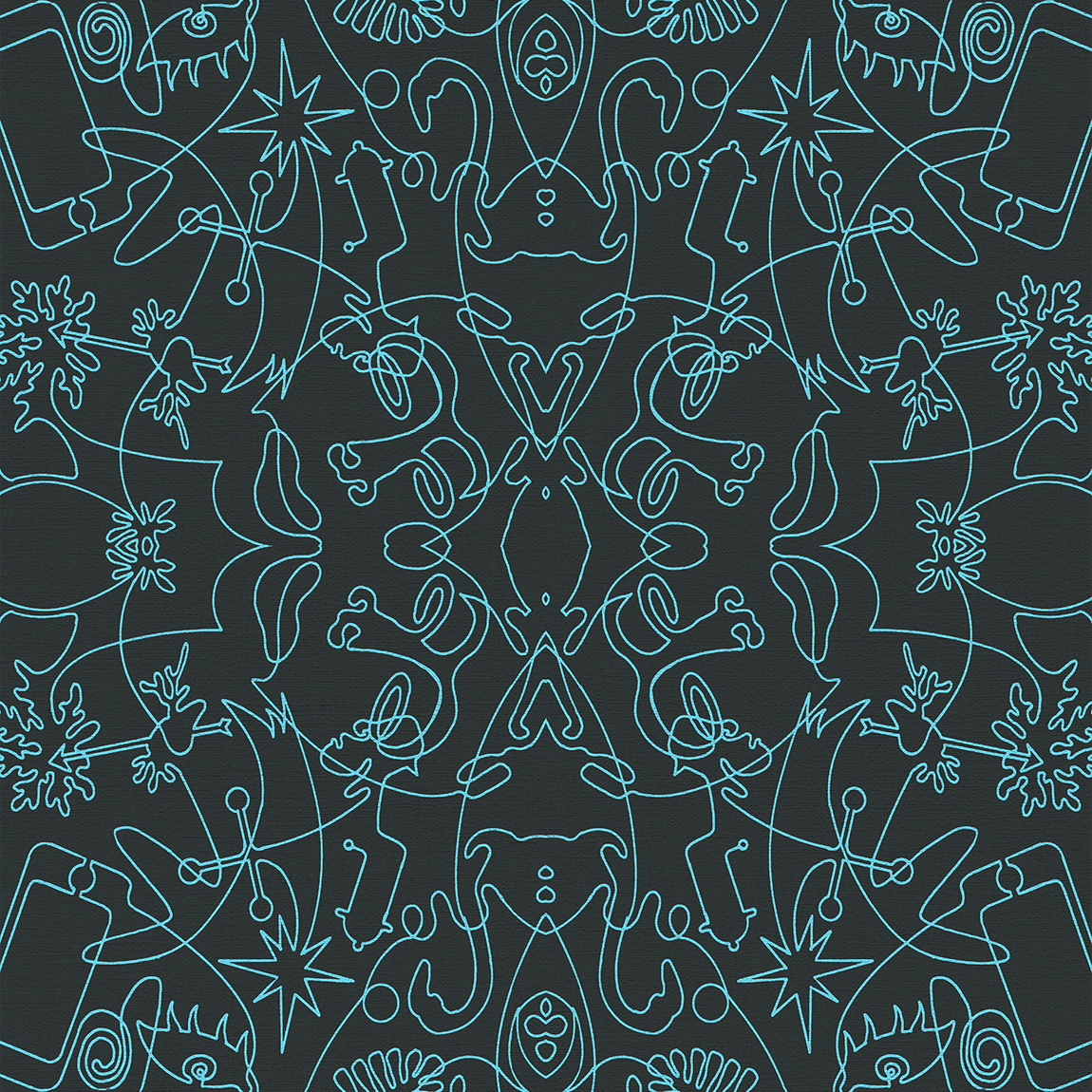 Black and Aqua One-Line B Wallpaper