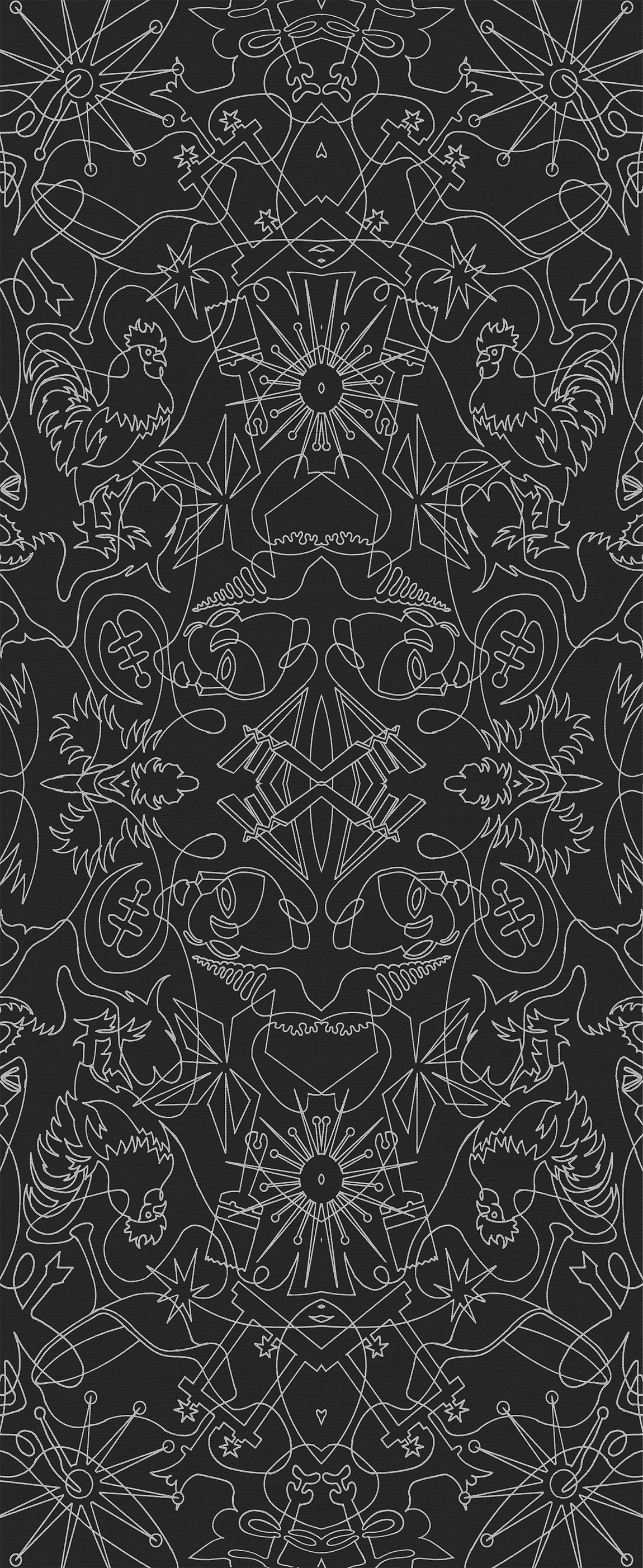 Black and White One-Line A Wallpaper