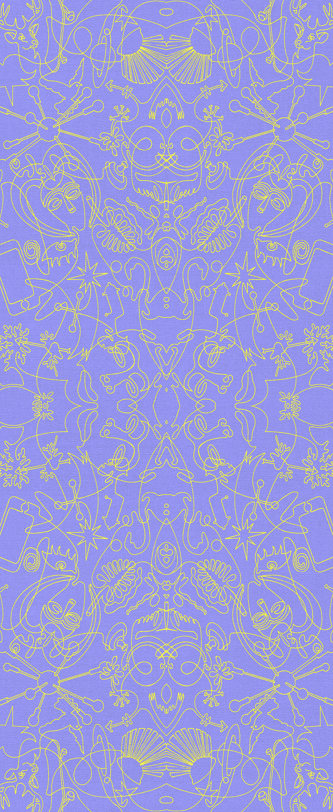 Lilac One-Line B Wallpaper