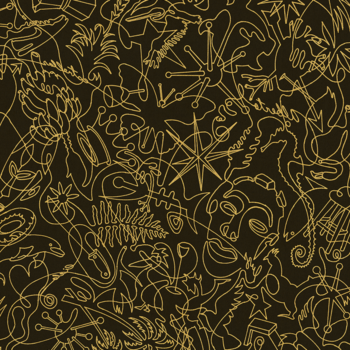 One-Line Murals - Gold