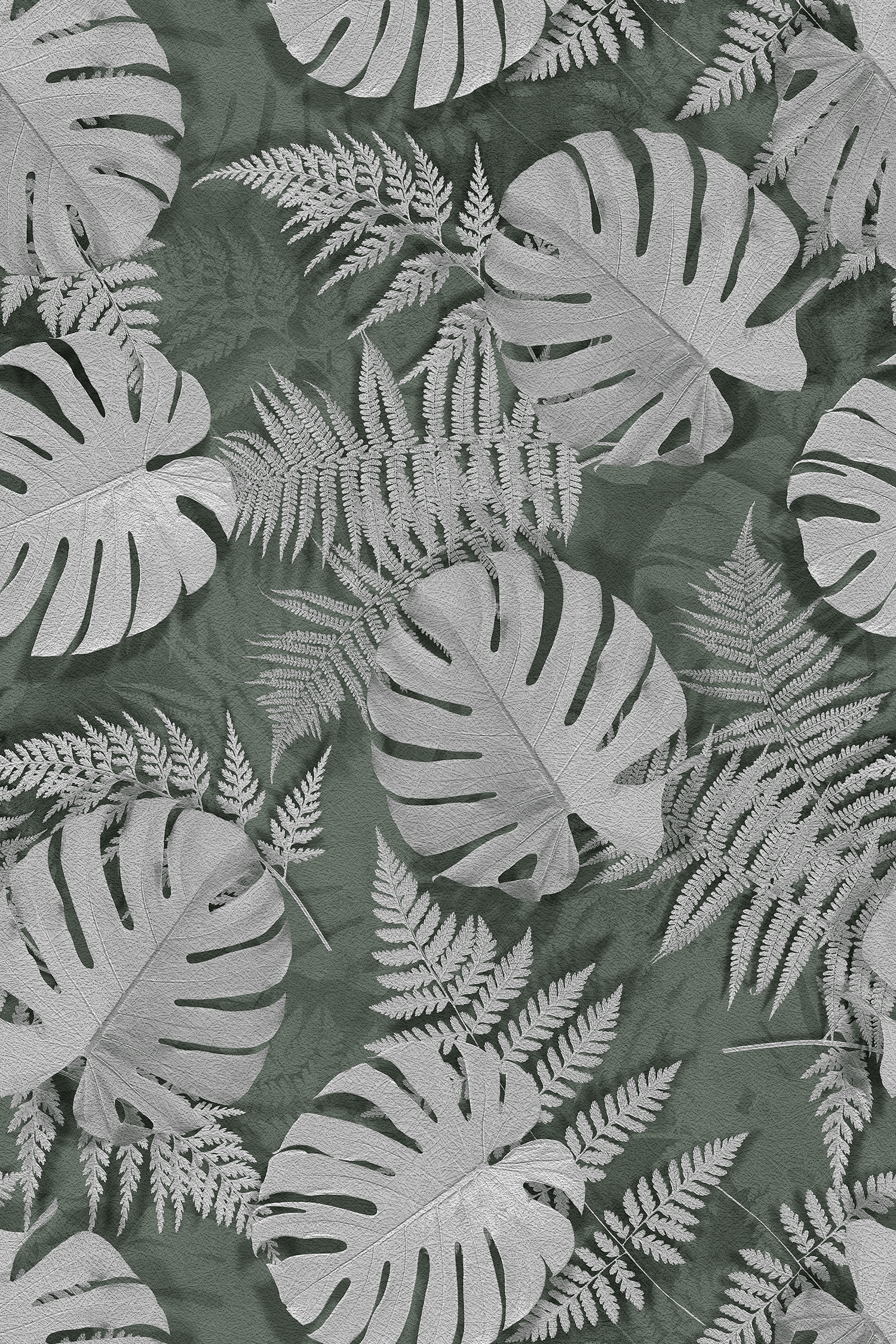 3D Jungle Pattern in Green
